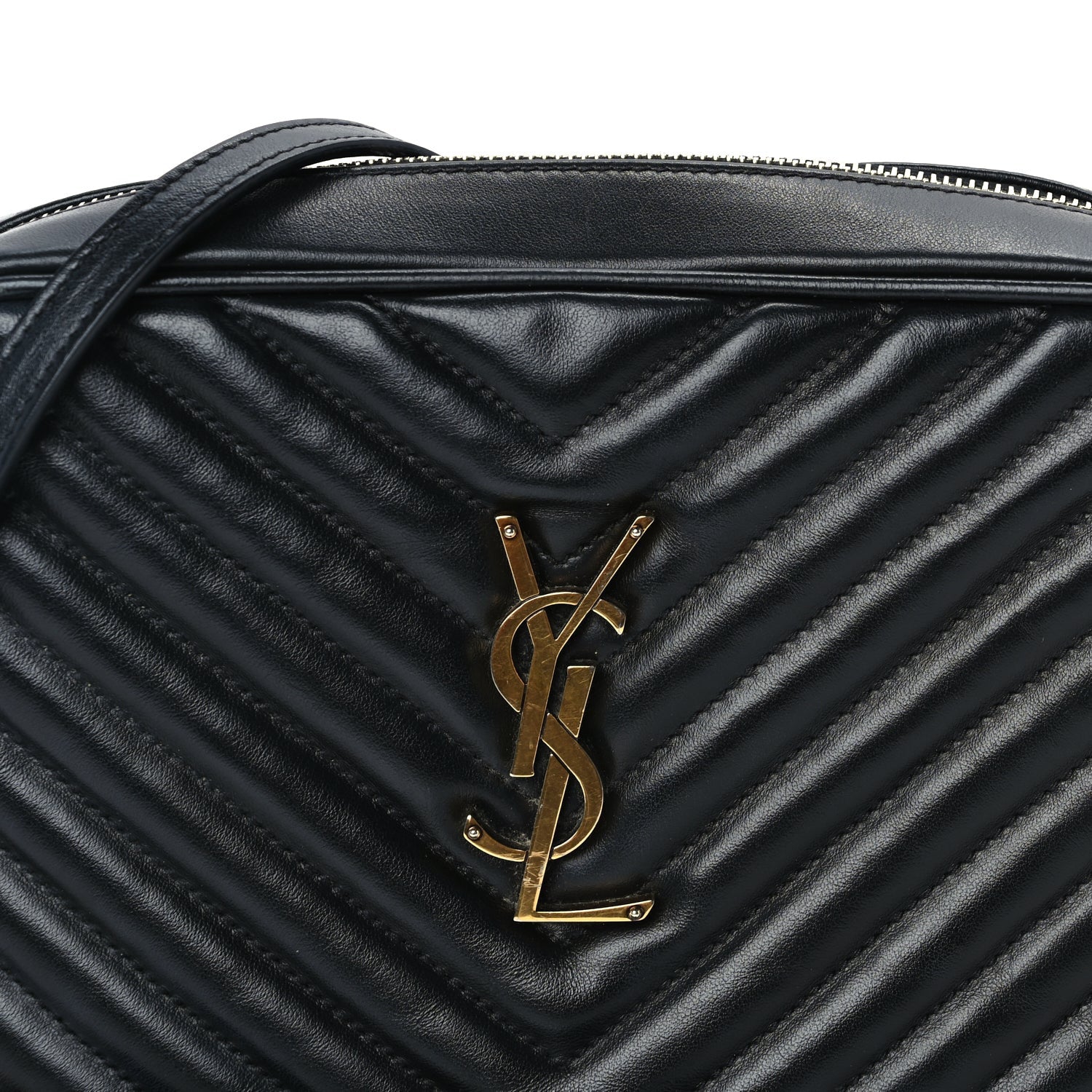 Saint Laurent Calfskin Matelasse Monogram Lou Camera Bag  Black 6 of 8