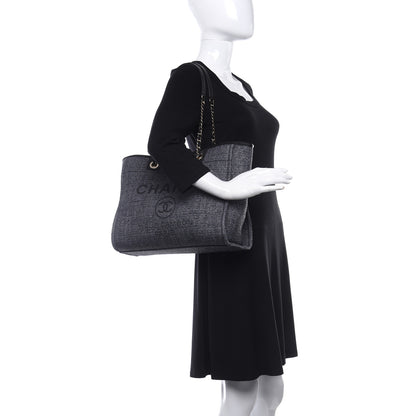 Chanel Lurex Boucle Small Deauville Tote Black 2 of 10