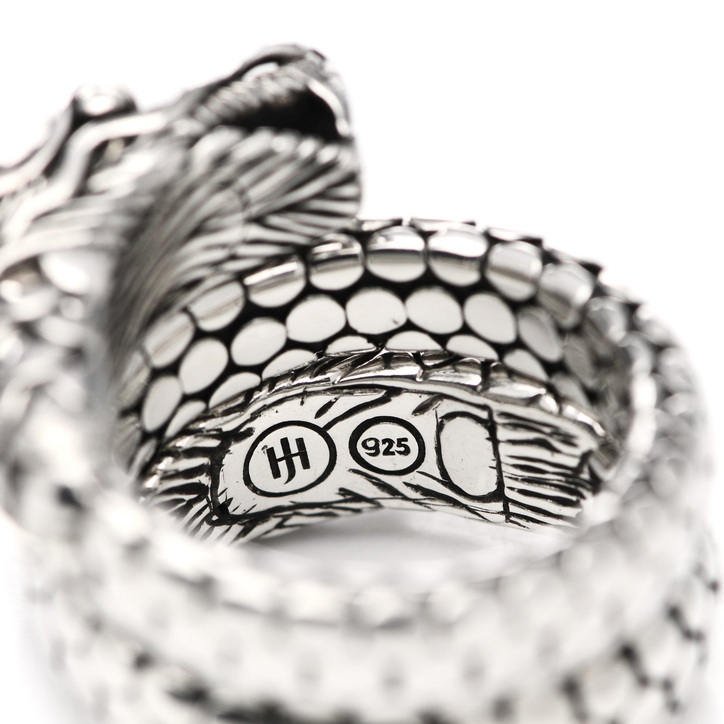 Sterling Silver Legends Naga Dragon Coil Ring 56 7.5
