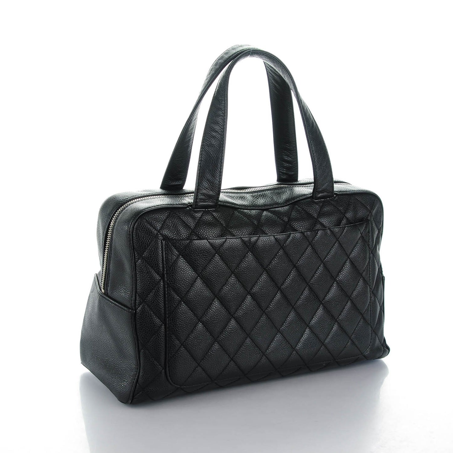 Caviar Quilted Bowler Black