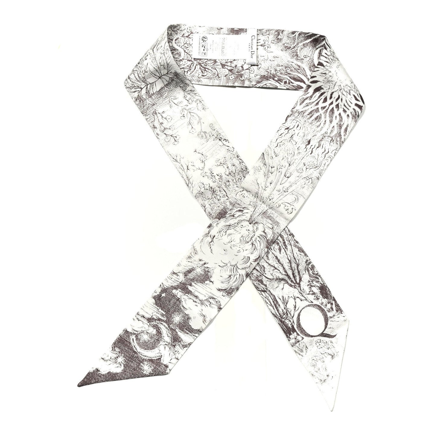 Silk ABCDior "Q" Mitzah Scarf Grey