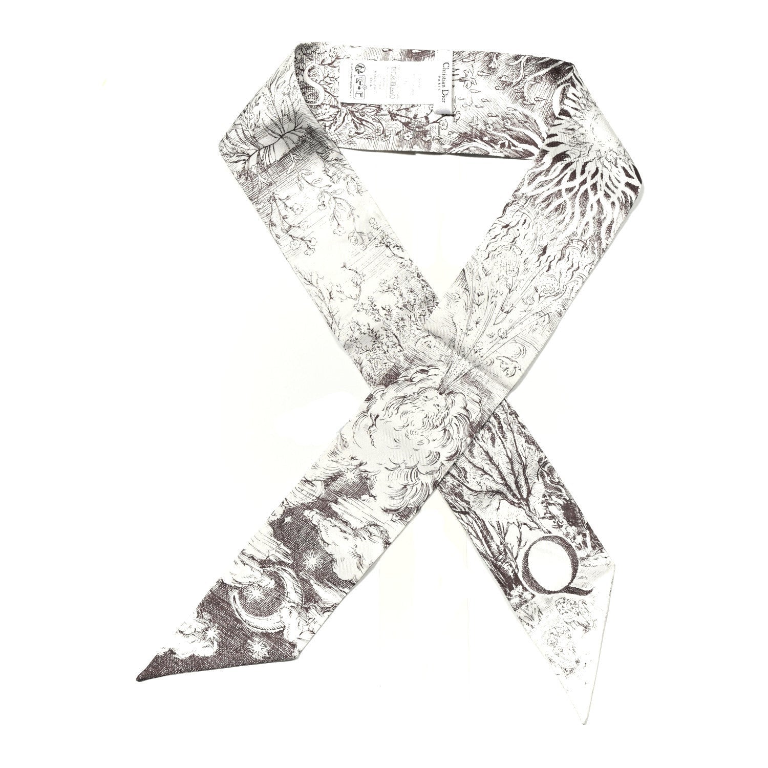 Christian Dior Silk ABCDior "Q" Mitzah Scarf Grey 1 of 4