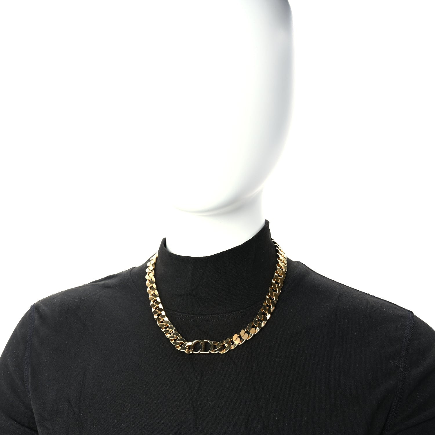 Christian Dior Metal Danseuse Etoile Chain Choker Necklace Gold 5 of 5