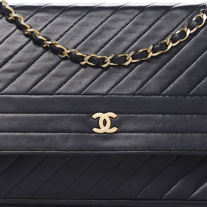 Chanel Lambskin Diagonal Quilted Small Single Flap Black 10 of 10