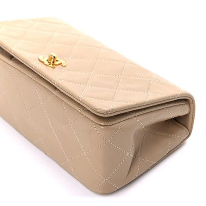 Chanel Lambskin Quilted Mini Single Flap Beige 9 of 9