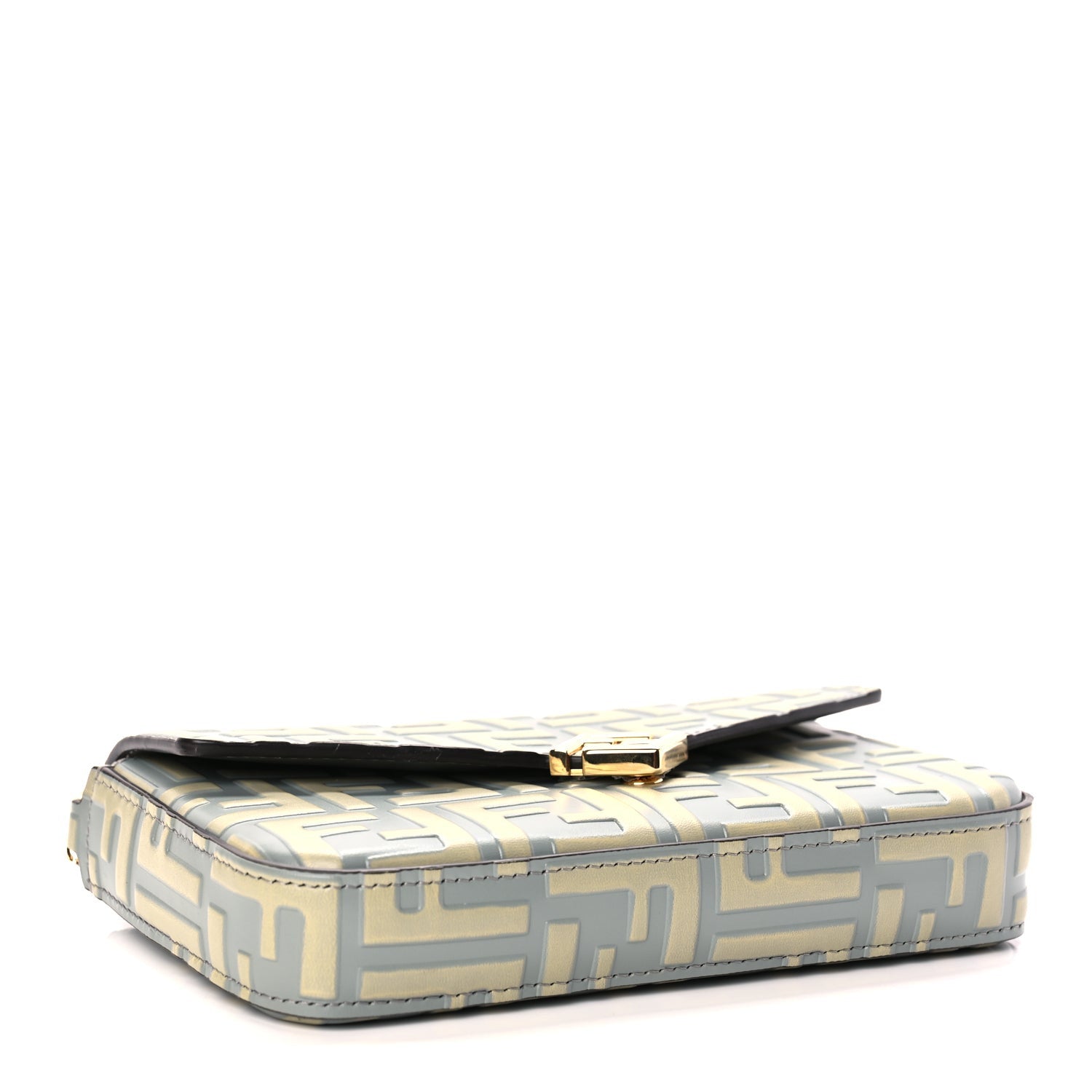 Fendi Vitello Liberty FF Diamonds Wallet On Chain Milk Sage 3 of 10