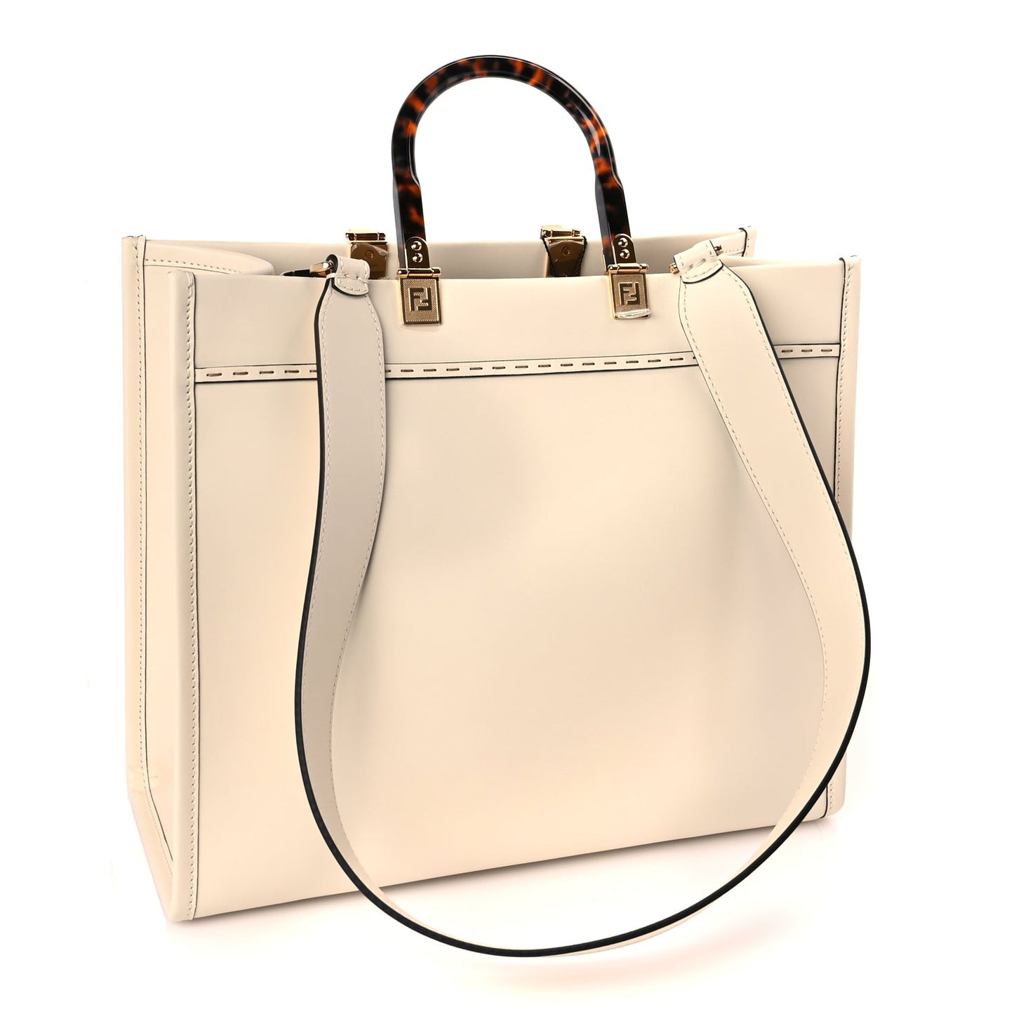 Vitello King Plexiglass Medium  Sunshine Shopper Tote White Ice