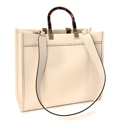 Fendi Vitello King Plexiglass Medium  Sunshine Shopper Tote White Ice 2 of 8