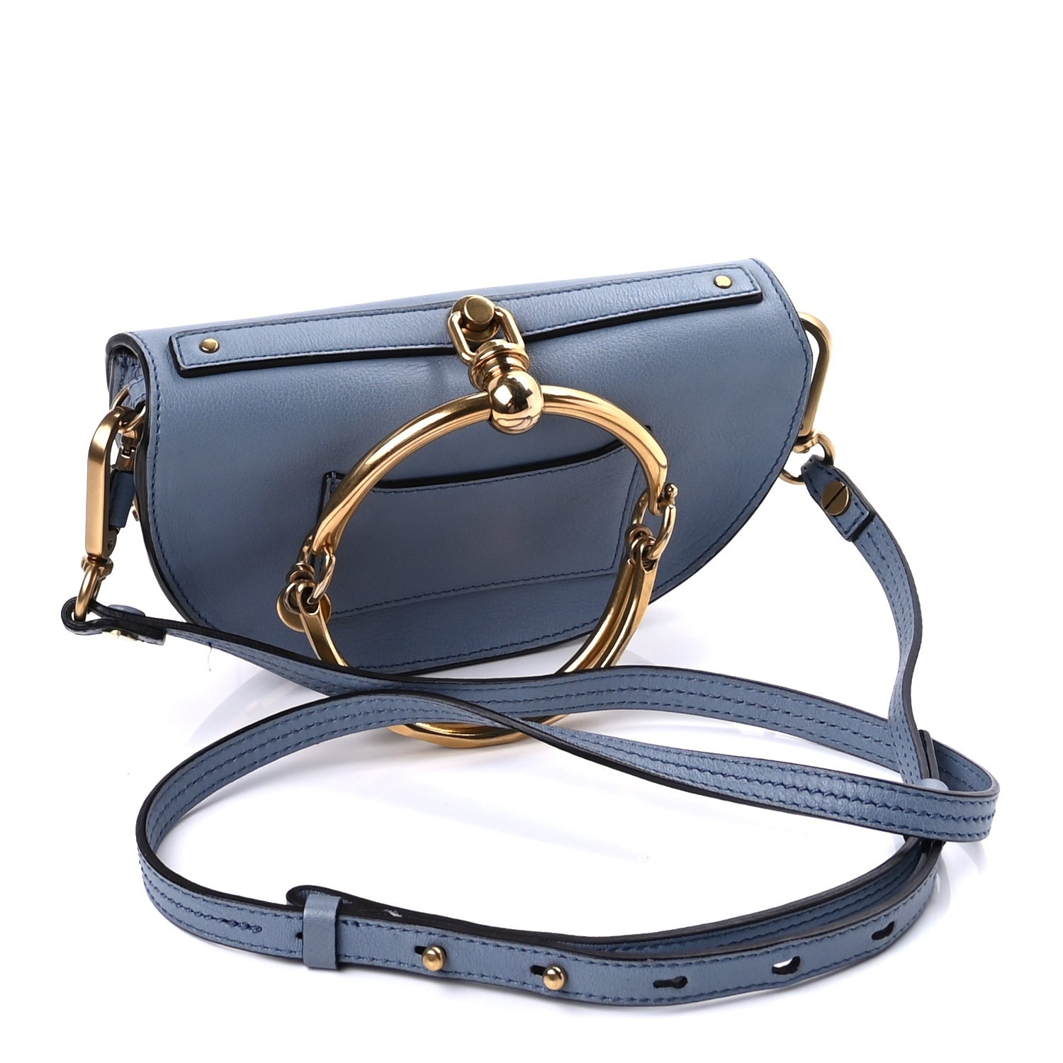Chloe Calfskin Small Nile Bracelet Minaudiere Bag  Washed Blue 2 of 8