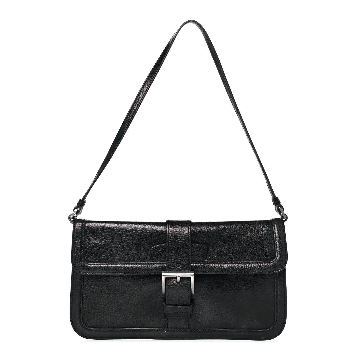 Prada Goatskin Flap Bag Black 1 of 12