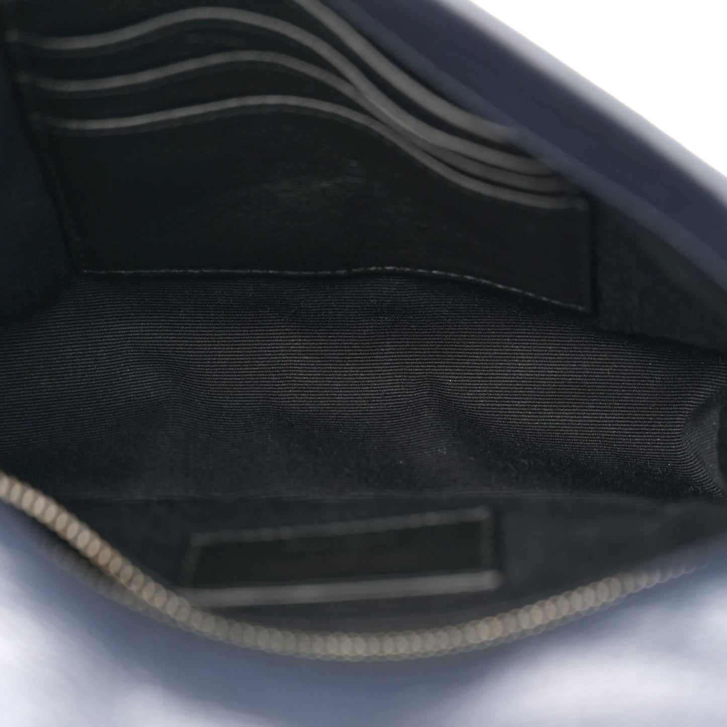 Crinkled Calfskin Matelasse Monogram Niki Chain Wallet Deep Marine