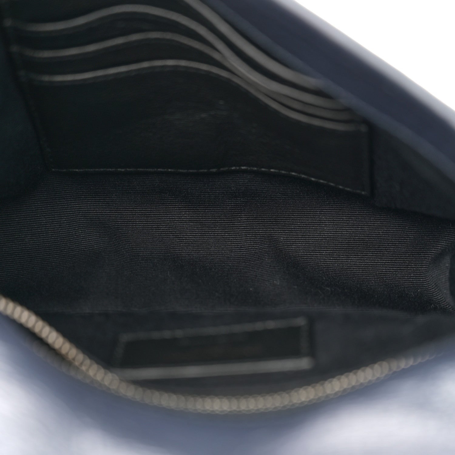 Saint Laurent Crinkled Calfskin Matelasse Monogram Niki Chain Wallet Deep Marine 5 of 7