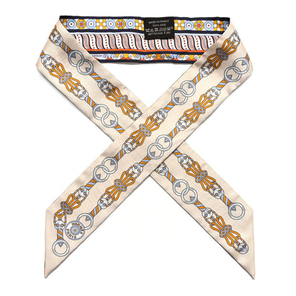 Hermes Silk Harnais En Rosace Twilly Creme Ciel Ocre 1 of 5