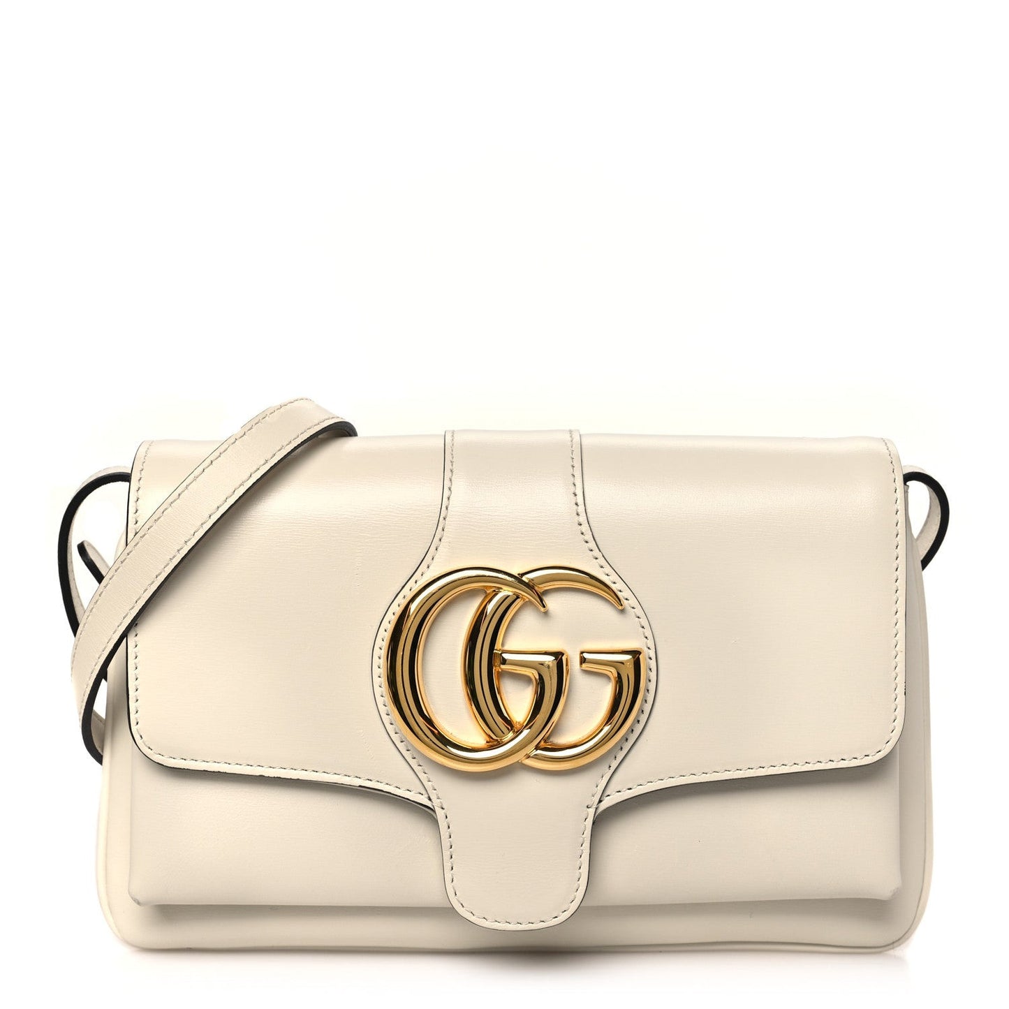 Calfskin Small Arli Flap Shoulder Bag Mystic White
