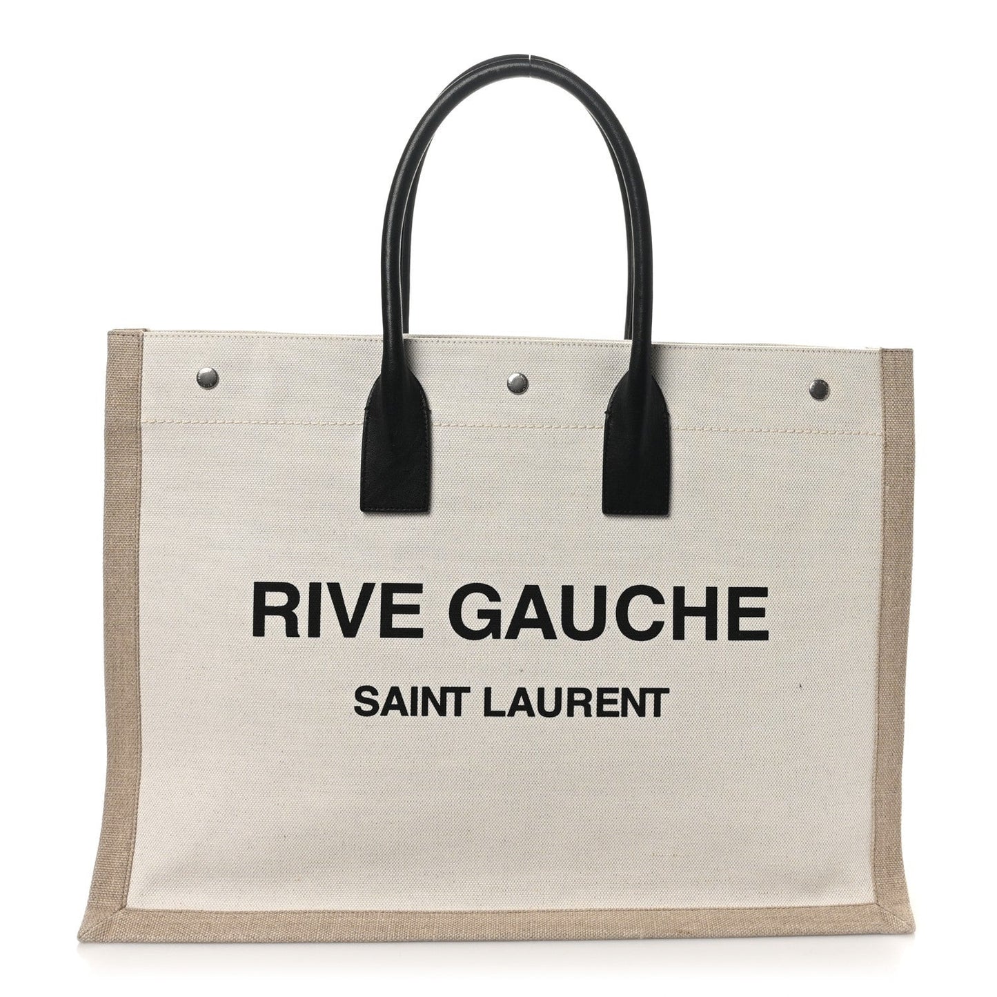 Linen Calfskin Rive Gauche Tote Greggio Natural