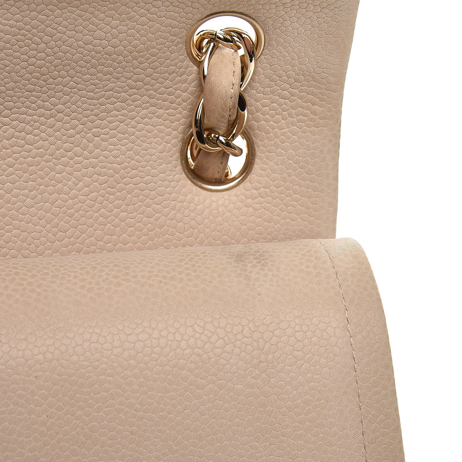 Chanel Caviar Quilted Jumbo Double Flap Light Beige 9 of 21