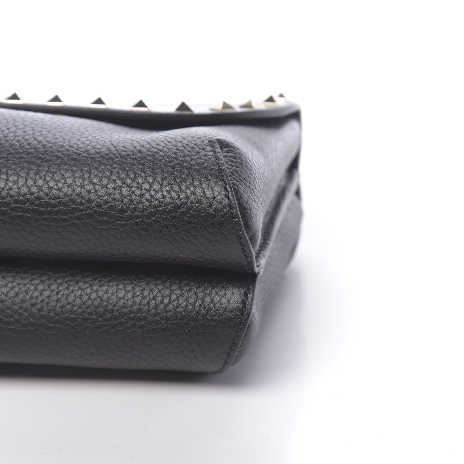 Valentino Garavani Pebbled Calfskin Rockstud Pouch On Chain Black 10 of 10