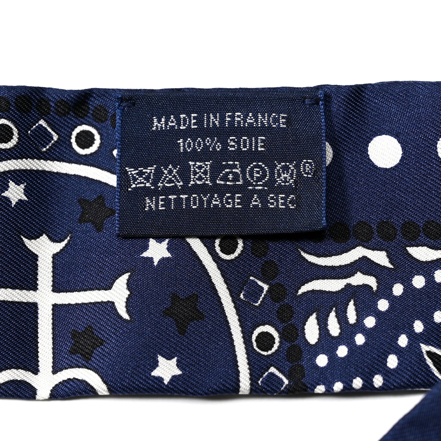 Silk Peuple Du Vent Bandana Twilly Marine White Black
