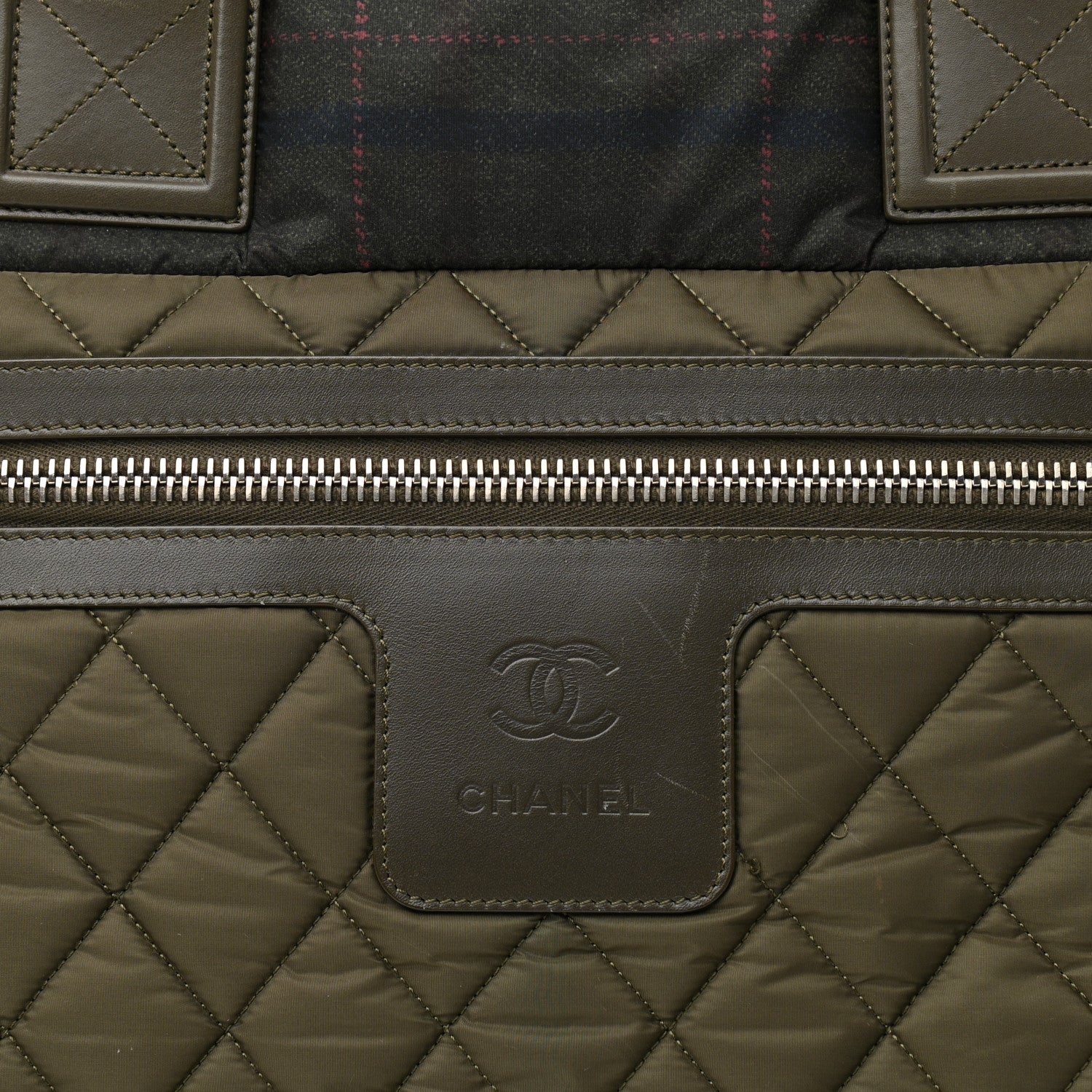 Chanel Nylon Quilted Large Coco Cocoon Tote Khaki 8 of 14