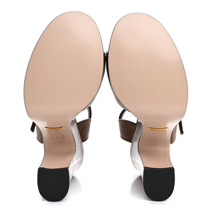 Gucci Cosmos Softy Calfskin Wooden InterLocking G Cut-Out 30/120mm Platform Sandals 35.5 Cuir 6 of 7