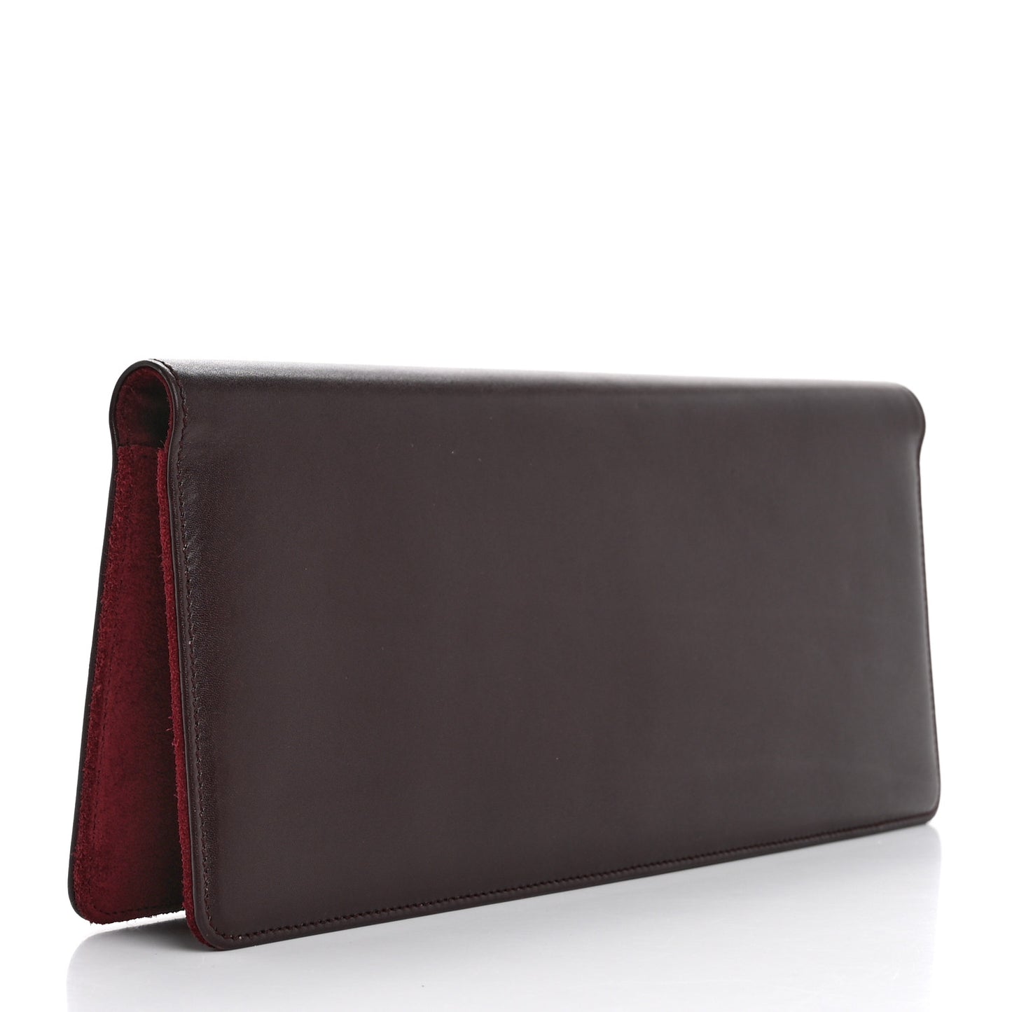 Smooth Calfskin Long Marquage Document Case Bordeaux