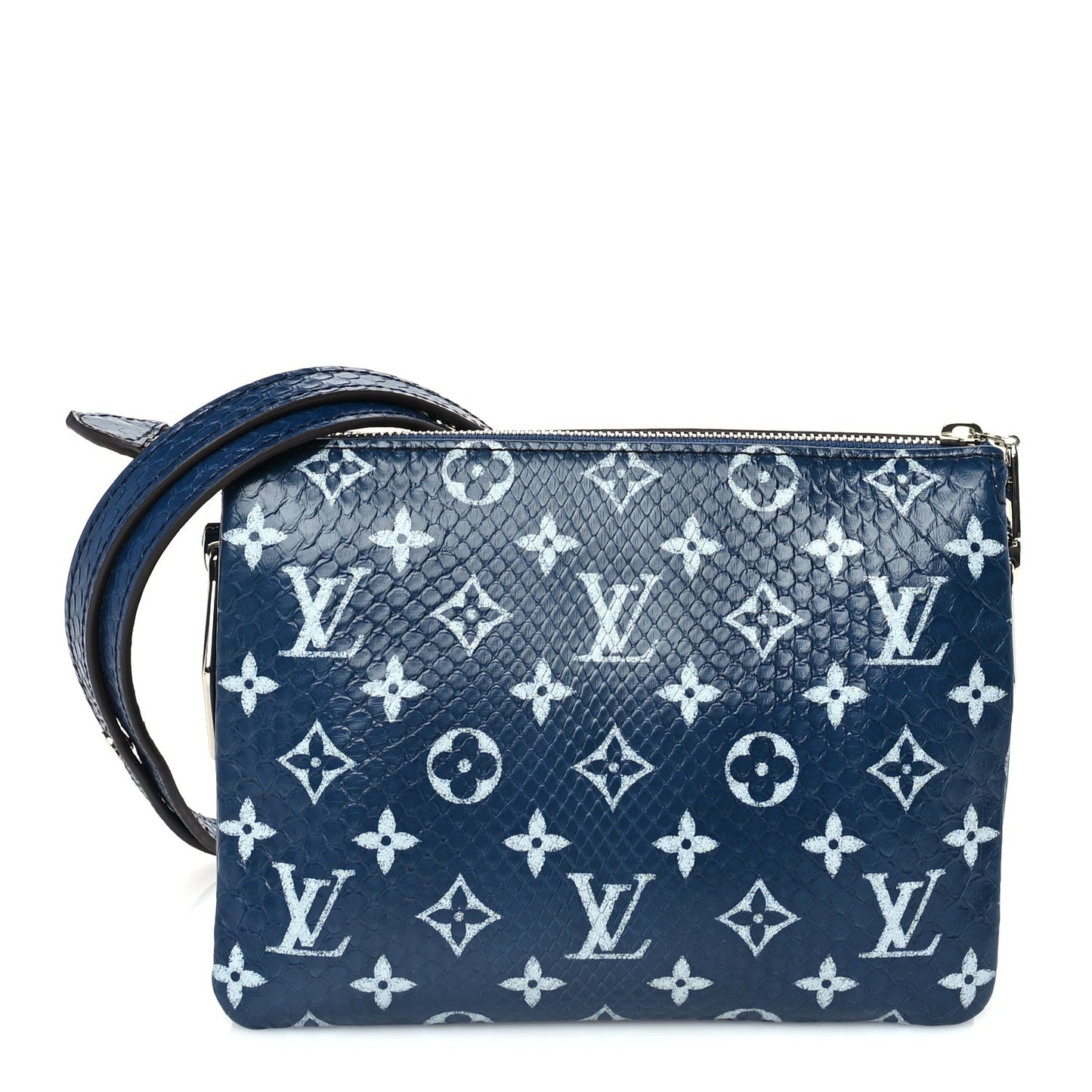 Snakeskin Monogram Coussin PM  Blue