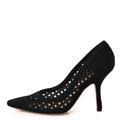 Christian Dior Mesh Cotton Cannage Dior Capture 100mm Pumps 39 Black 1 of 7