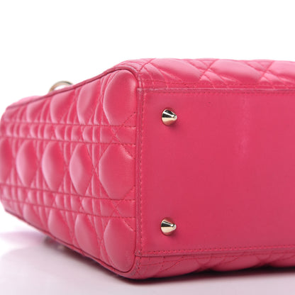 Christian Dior Lambskin Cannage Medium Lady Dior Fuchsia 6 of 10