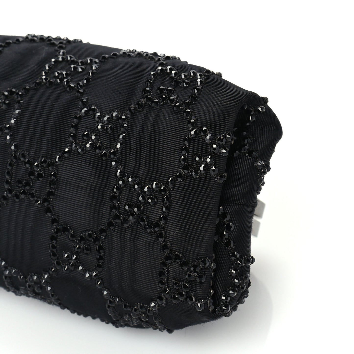 Metal Crystal GG Monogram Mini Crystal Bow Clutch Black