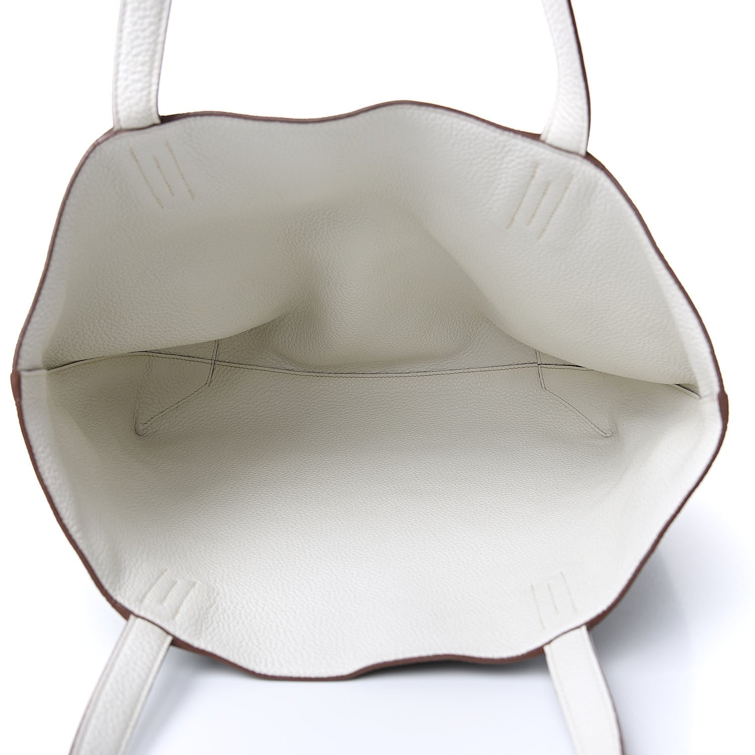 Hermes Taurillon Clemence Double Sens 36 Reversible Tote Canopee White 8 of 13