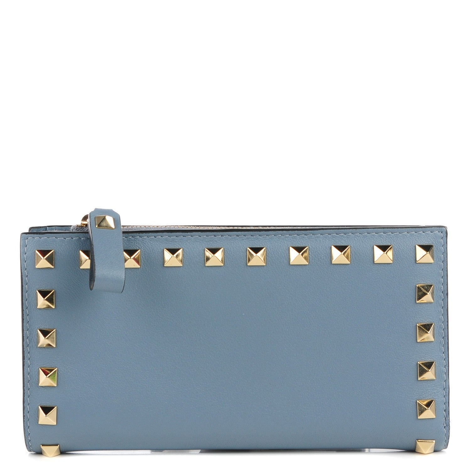 Valentino Garavani Calfskin Rockstud Continental Wallet London Stone 1 of 17