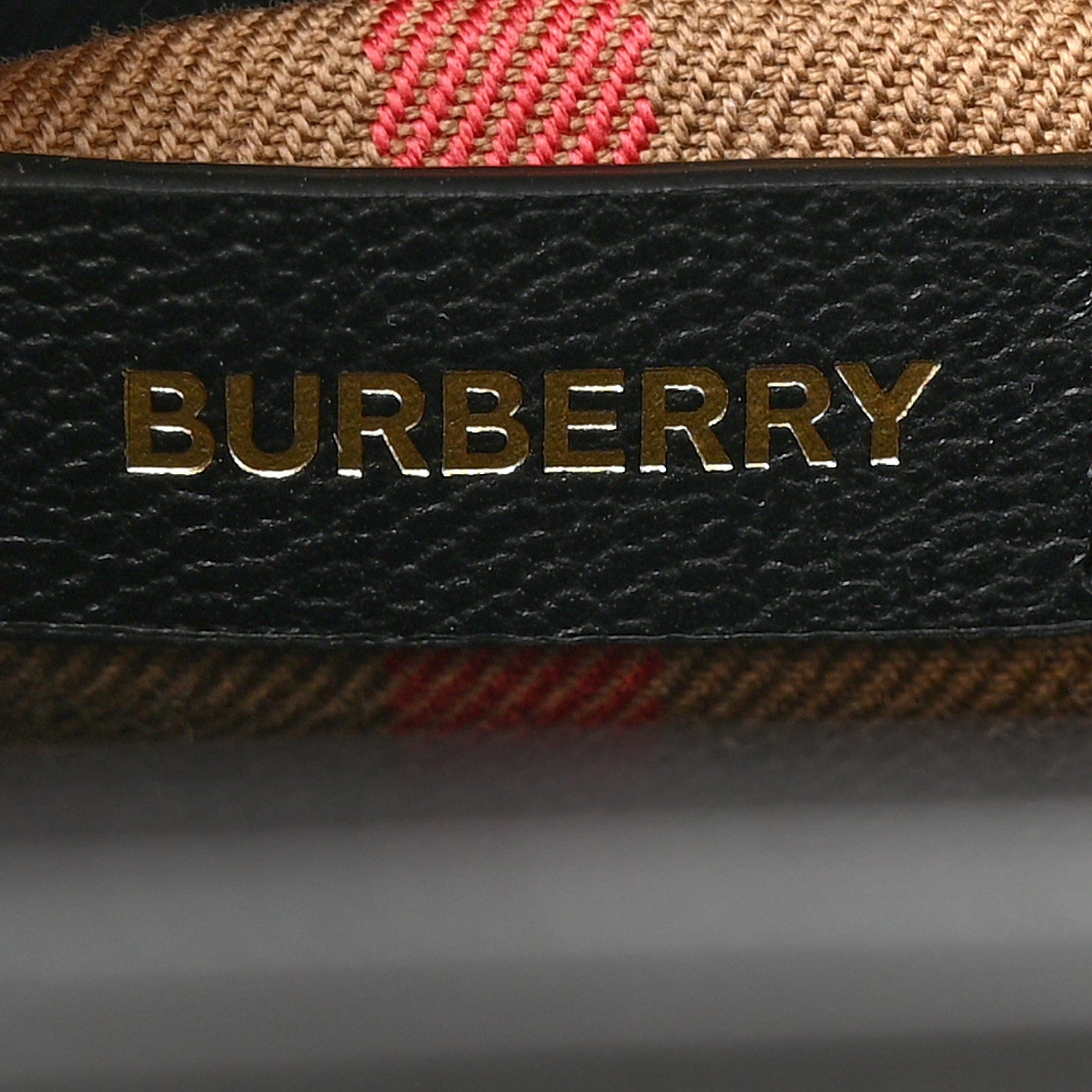 Burberry Calfskin Mega Check Small Banwell Tote Black 6 of 7