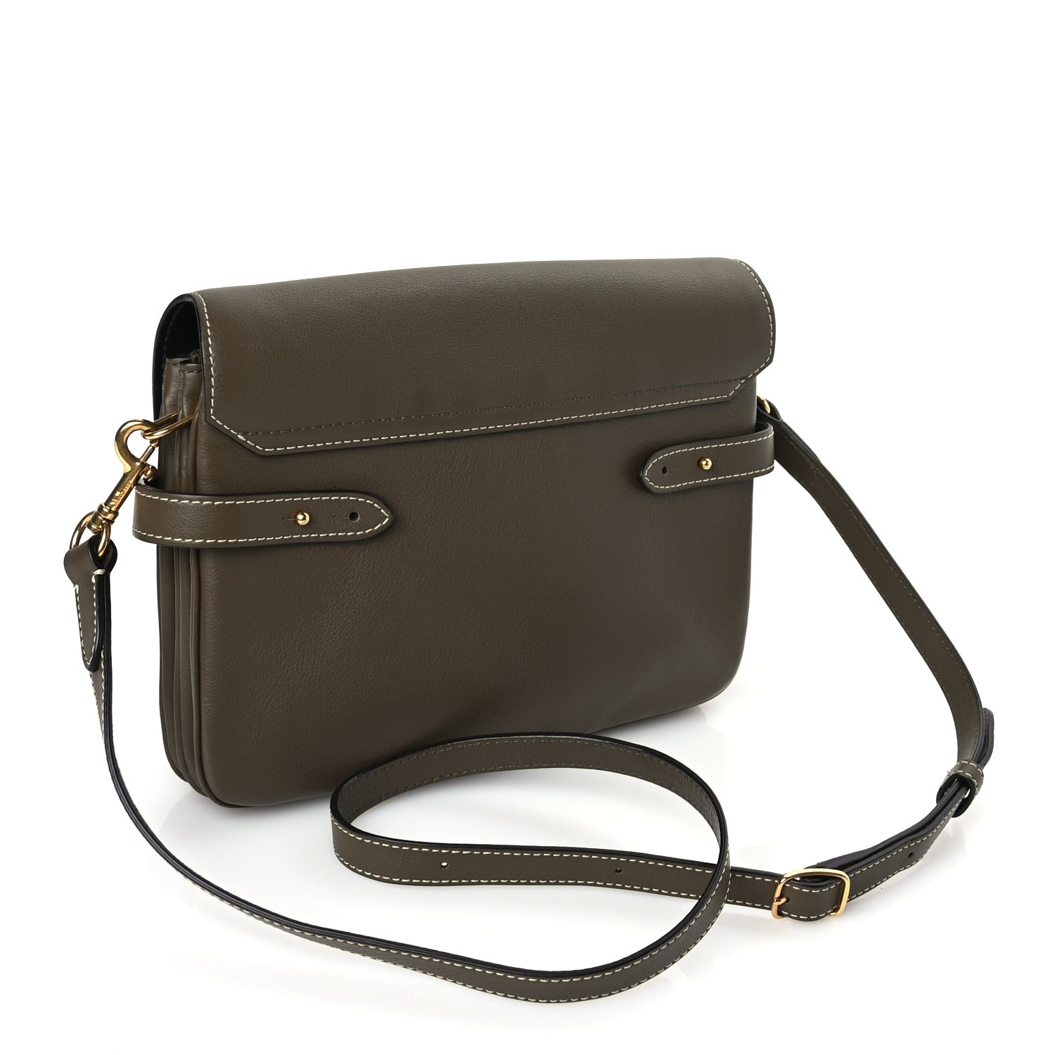Mulberry Small Classic Grain Calfskin Belted Bayswater Satchel Khaki 2 of 8