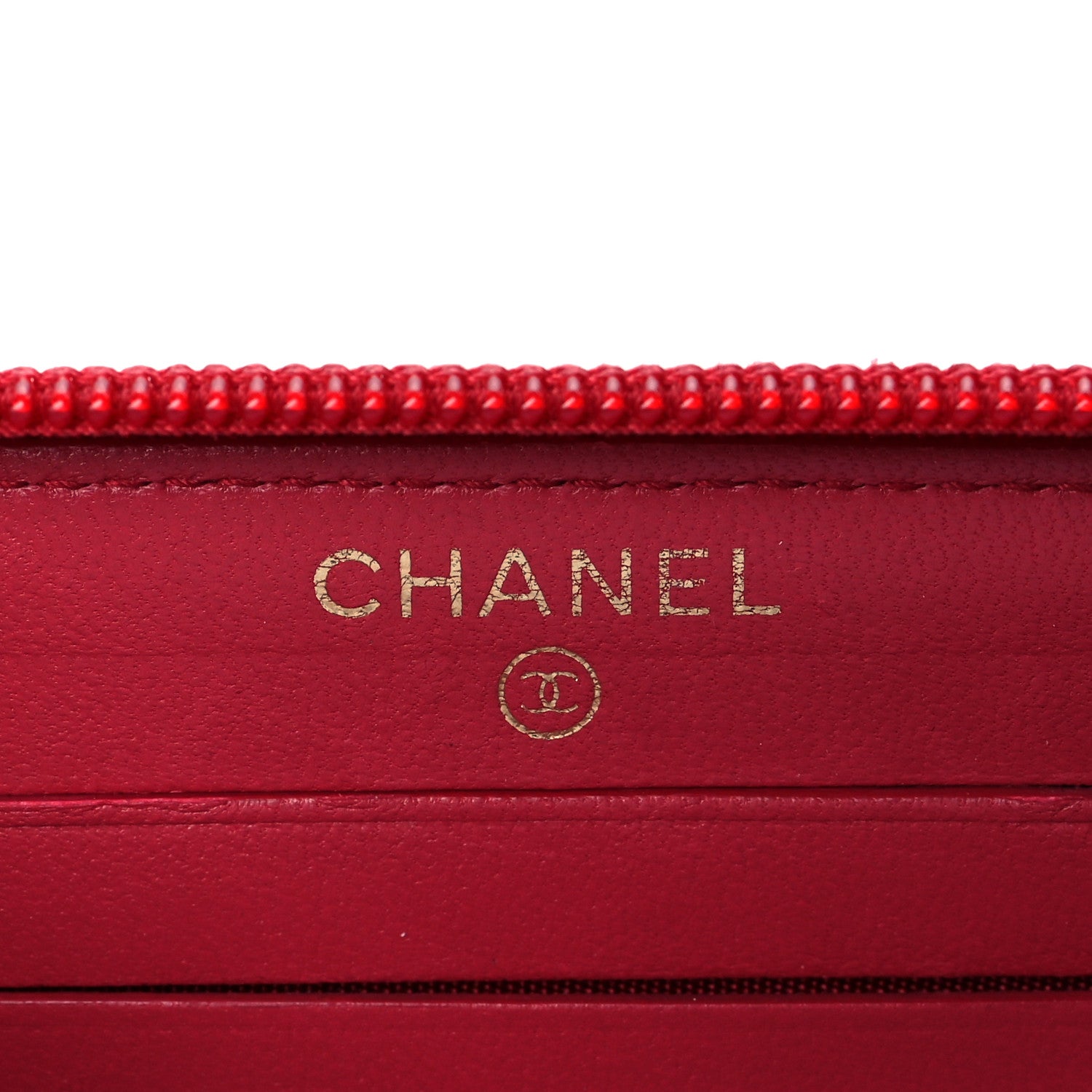 Chanel Lambskin Quilted Small Boy Zip Around Wallet Red 6 of 9