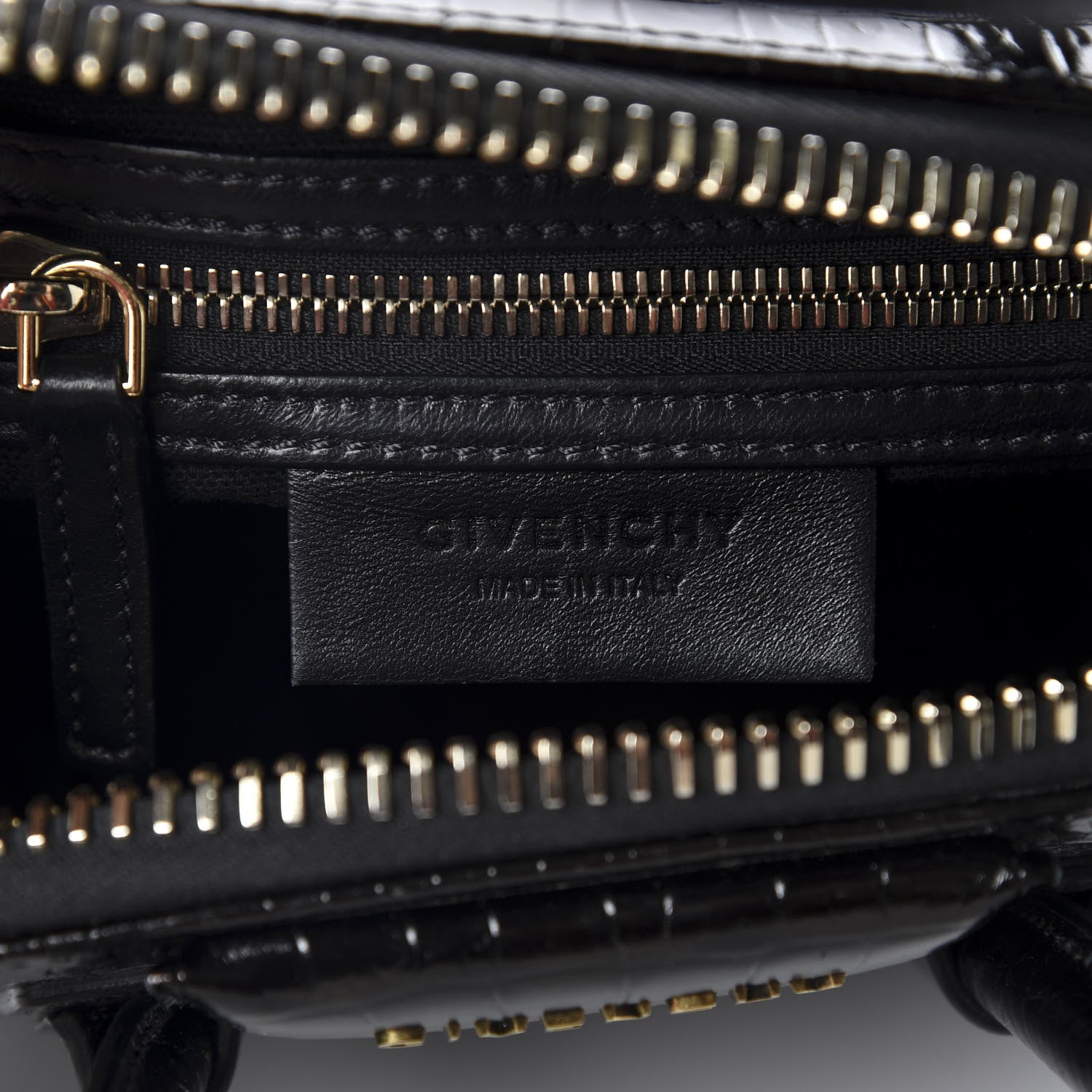 Givenchy Calfskin Crocodile Embossed Mini Antigona Black 8 of 10