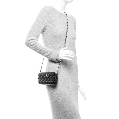 Chanel Lambskin Quilted Small Clutch With Chain Black 2 of 8