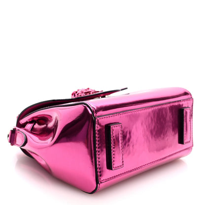 Versace Patent Calfskin Mini La Medusa Chain Top Handle Bag Fuchsia 4 of 7