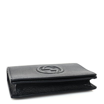 Gucci Pebbled Calfskin Soho Wallet on Chain Black 3 of 8