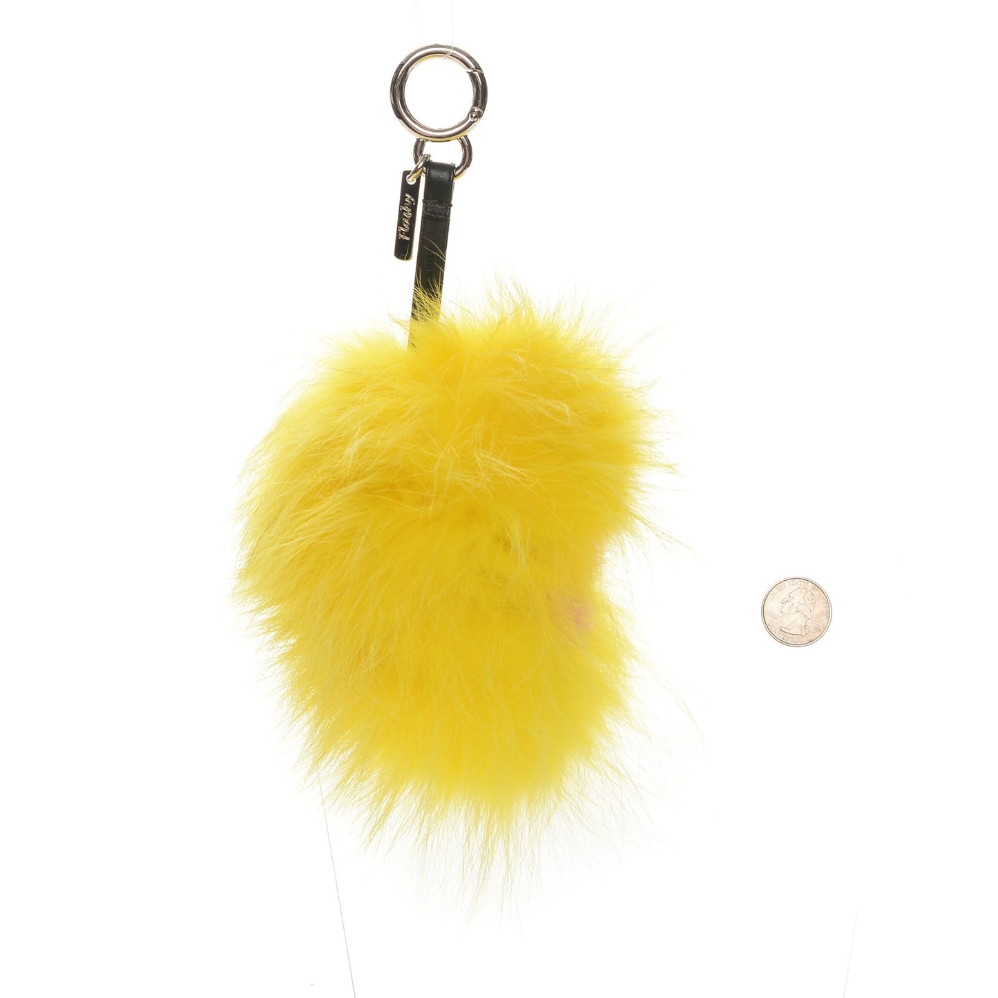 Fox Mink Rabbit Fur Vitello Dolce Flashy Monster Bag Bug Charm Giallo Fluo Multicolor