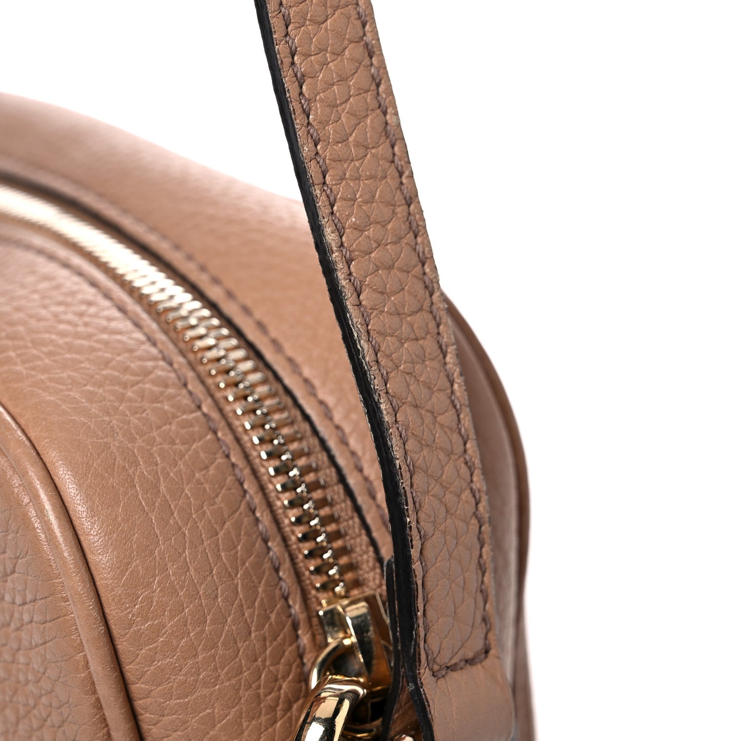 Pebbled Calfskin Small Soho Disco Bag Camelia