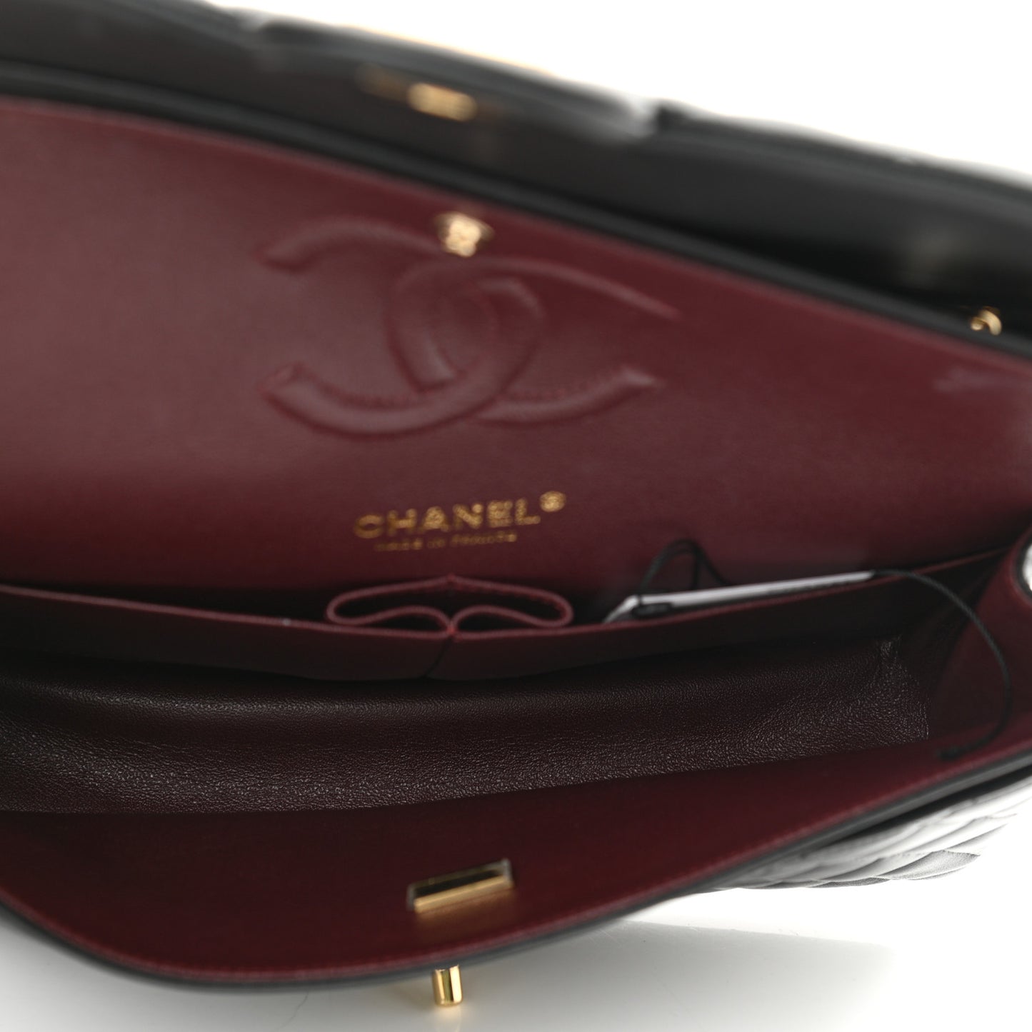 Lambskin Quilted Medium Double Flap Black