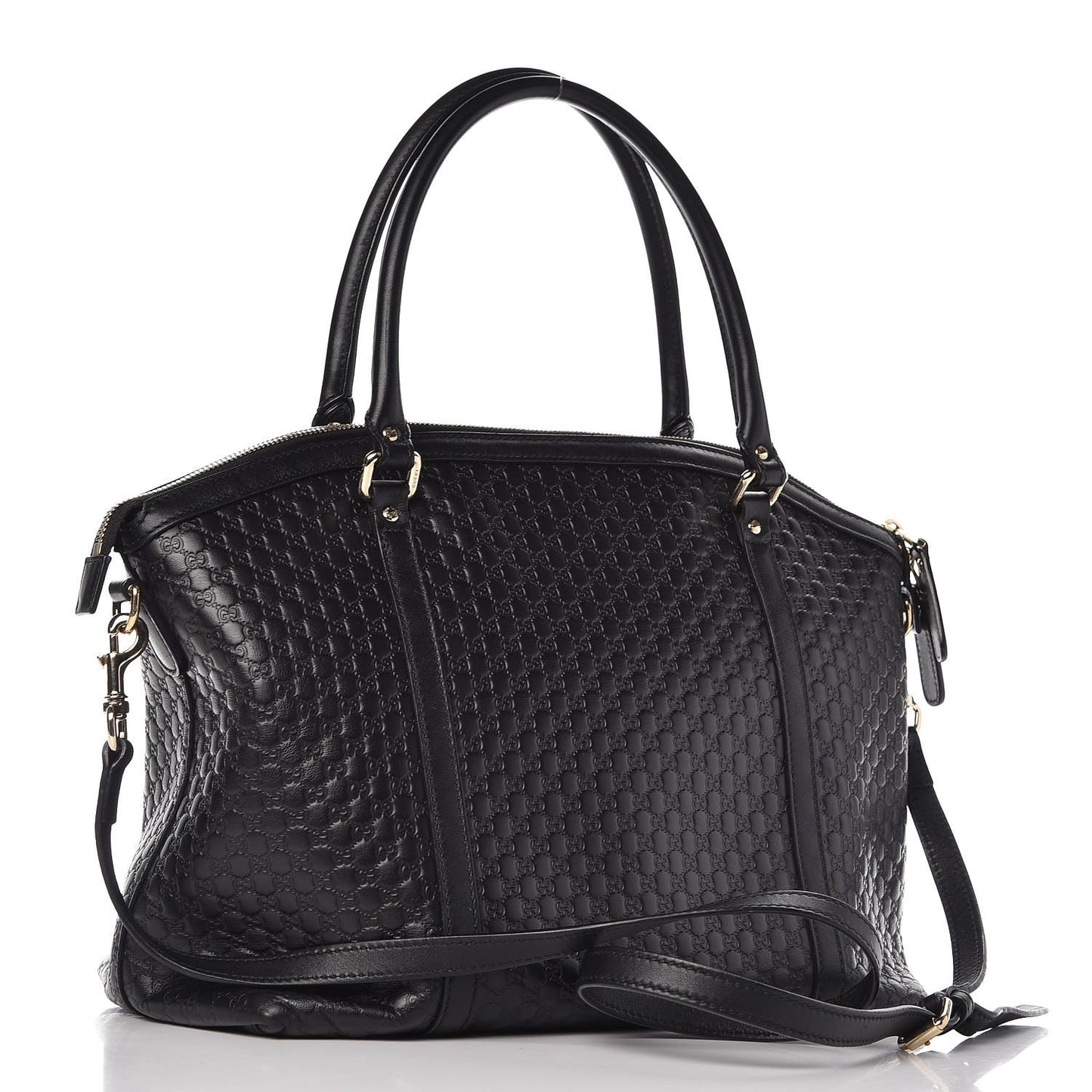 Soft Microguccissima Dome Satchel Black