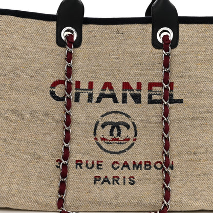 Chanel Striped Canvas Medium Deauville Tote Beige 8 of 10