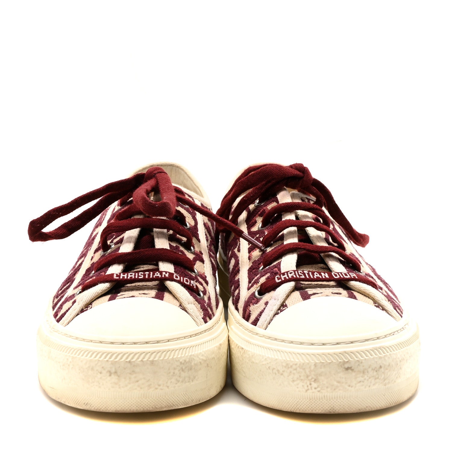 Christian Dior Canvas Oblique Walk'N'Dior Low Top Sneakers 38.5 Deep Amaranth 3 of 9