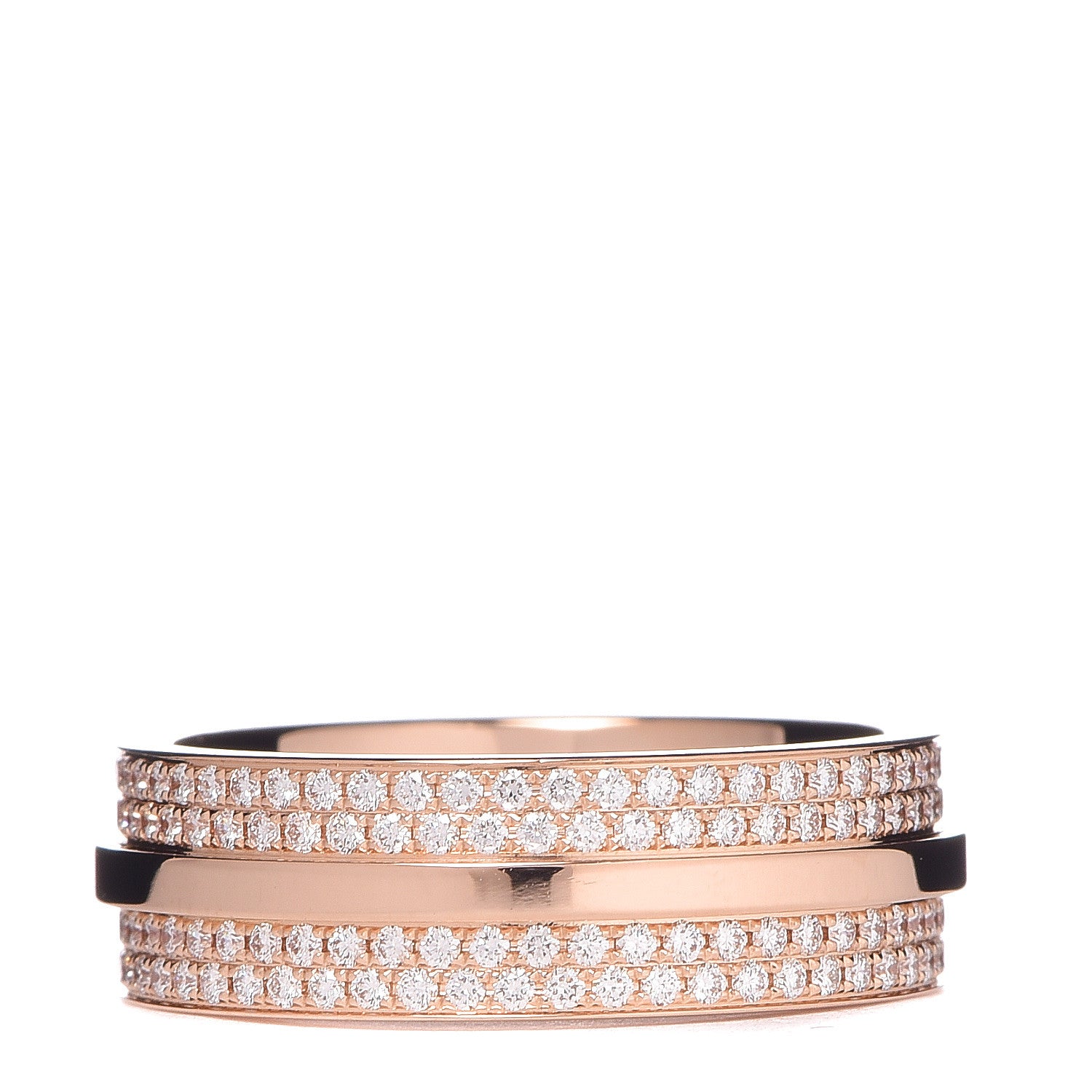 Tiffany 18K Rose Gold Diamond T Two Pave Ring 49 5 3 of 4