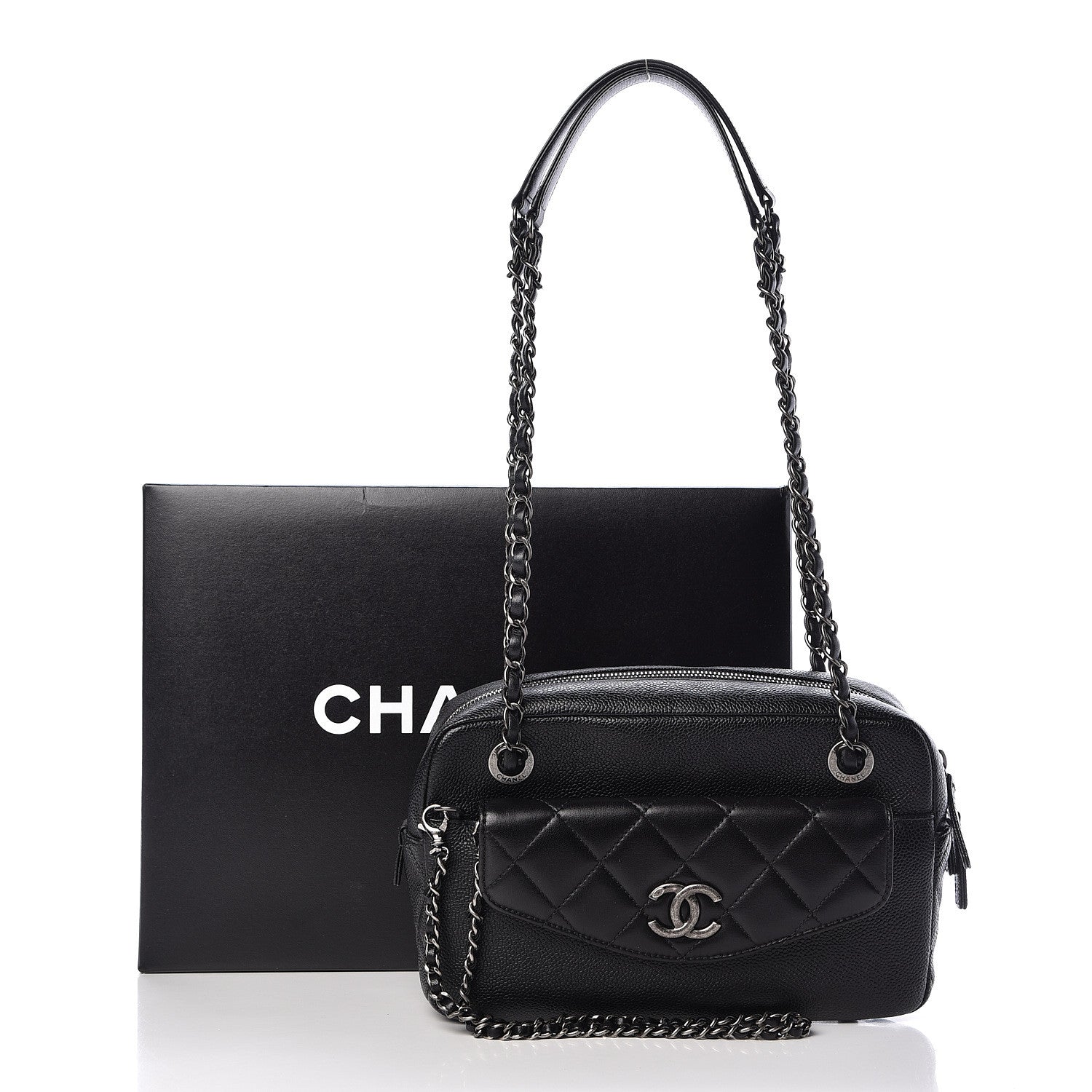 Chanel Caviar Lambskin Quilted Small Coco Break Camera Case Black 12 of 12