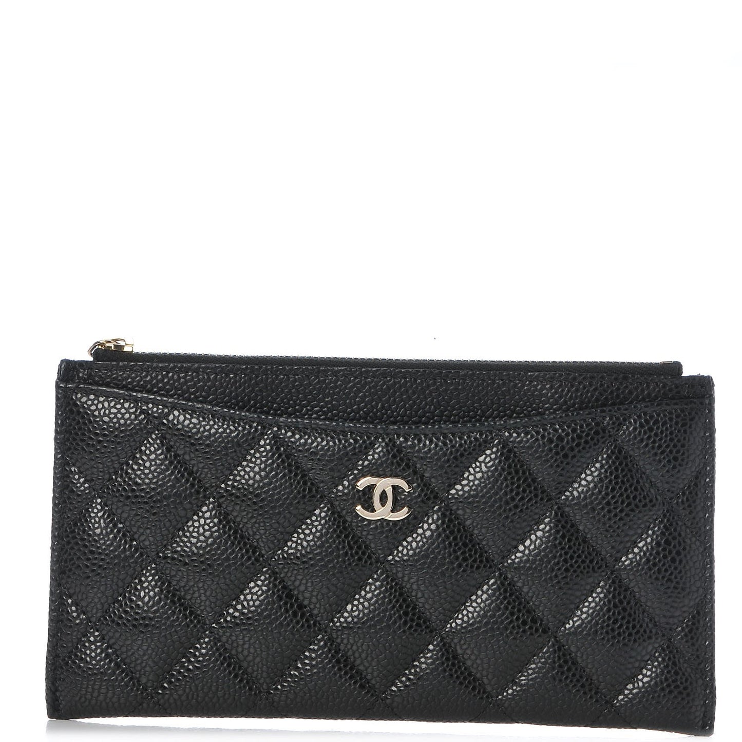 Caviar Quilted Classic Zip Pouch Black