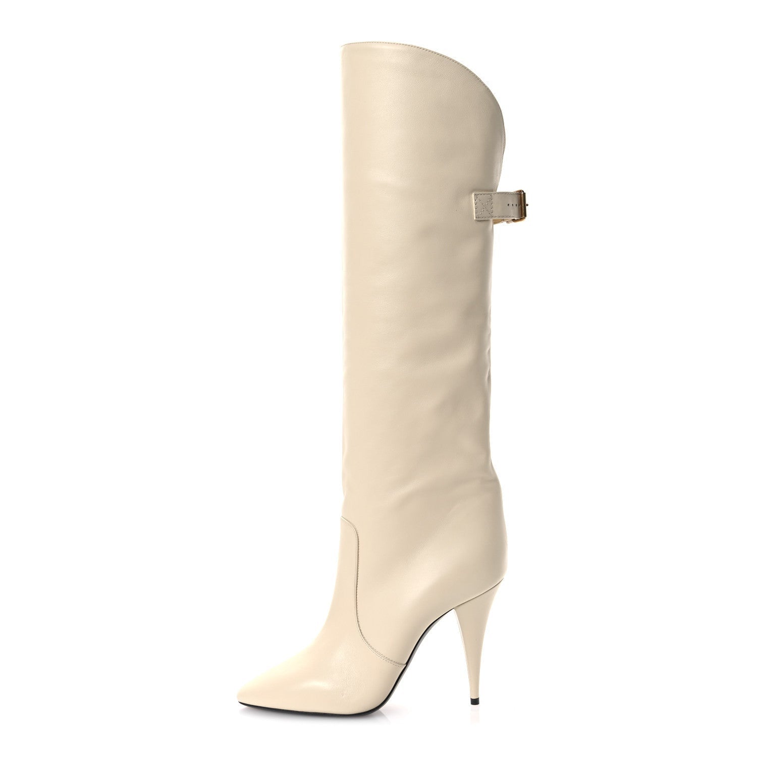 Saint Laurent Lambskin Koller 110 Tall Boots 40 Real Beige 1 of 7