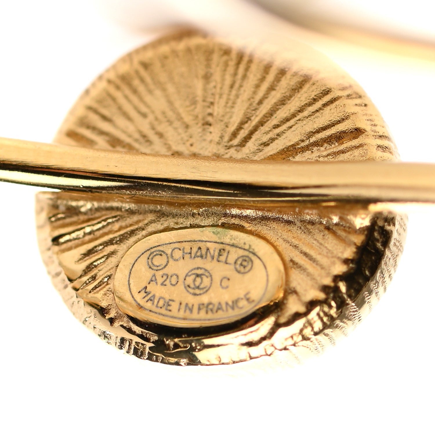 Chanel Pearl CC Tags Hoop Earrings Gold 4 of 5