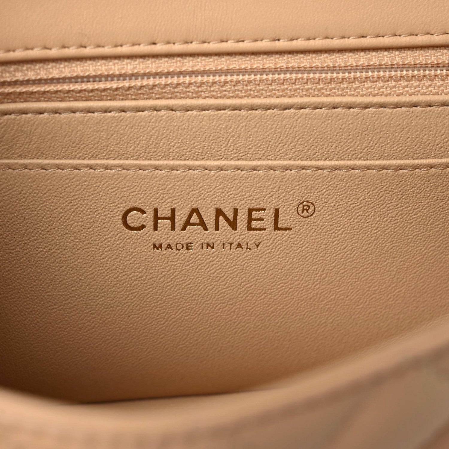 Chanel Lambskin Quilted Mini Rectangular Flap Beige 6 of 10